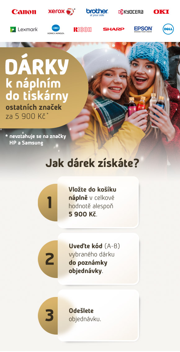 ZÍSKEJTE DÁREK za nákup náplní do tiskárny